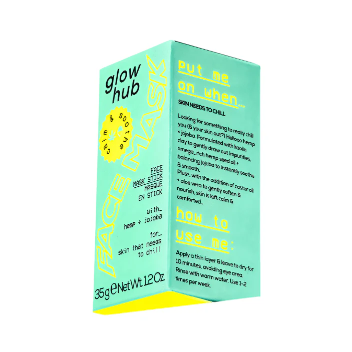Glow Hub Face Mask Stick Calm and Soothe - Hemp and Jojoba 35g - Image 3