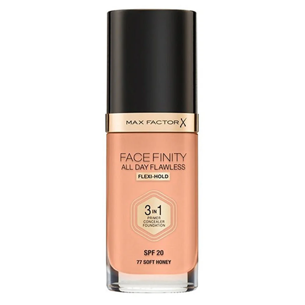 Max Factor Face Finity 3 In 1 All Day Flawless Foundation - 77 Soft Honey