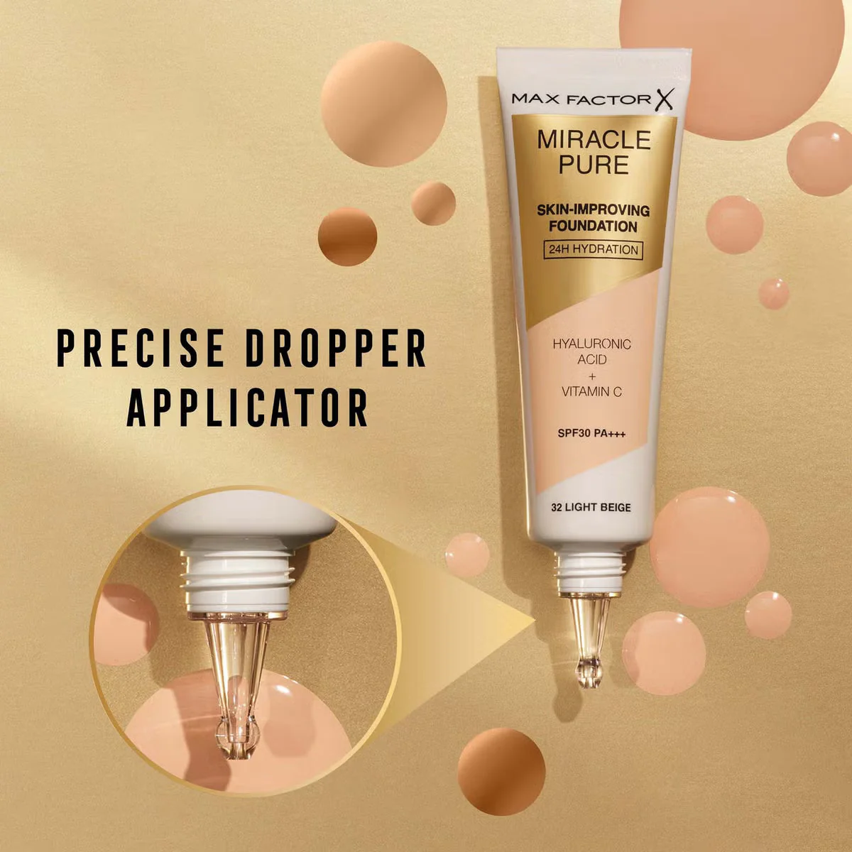 Max Factor Miracle Pure Foundation - 040 Light Ivory - Image 3