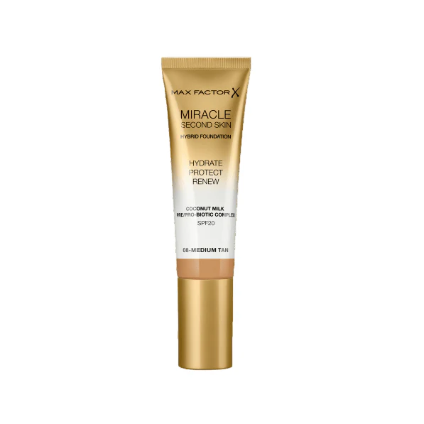 Max Factor Miracle Second Skin Hybrid Foundation - 08 Medium Tan