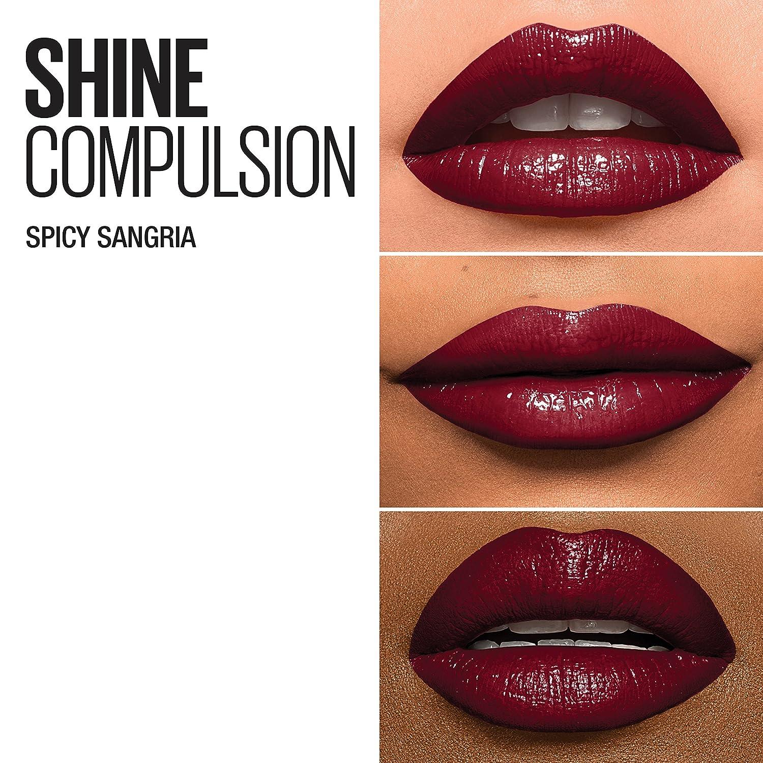 Maybelline Color Sensational Shine Lipstick - 130 Spicy Sangria - Image 3