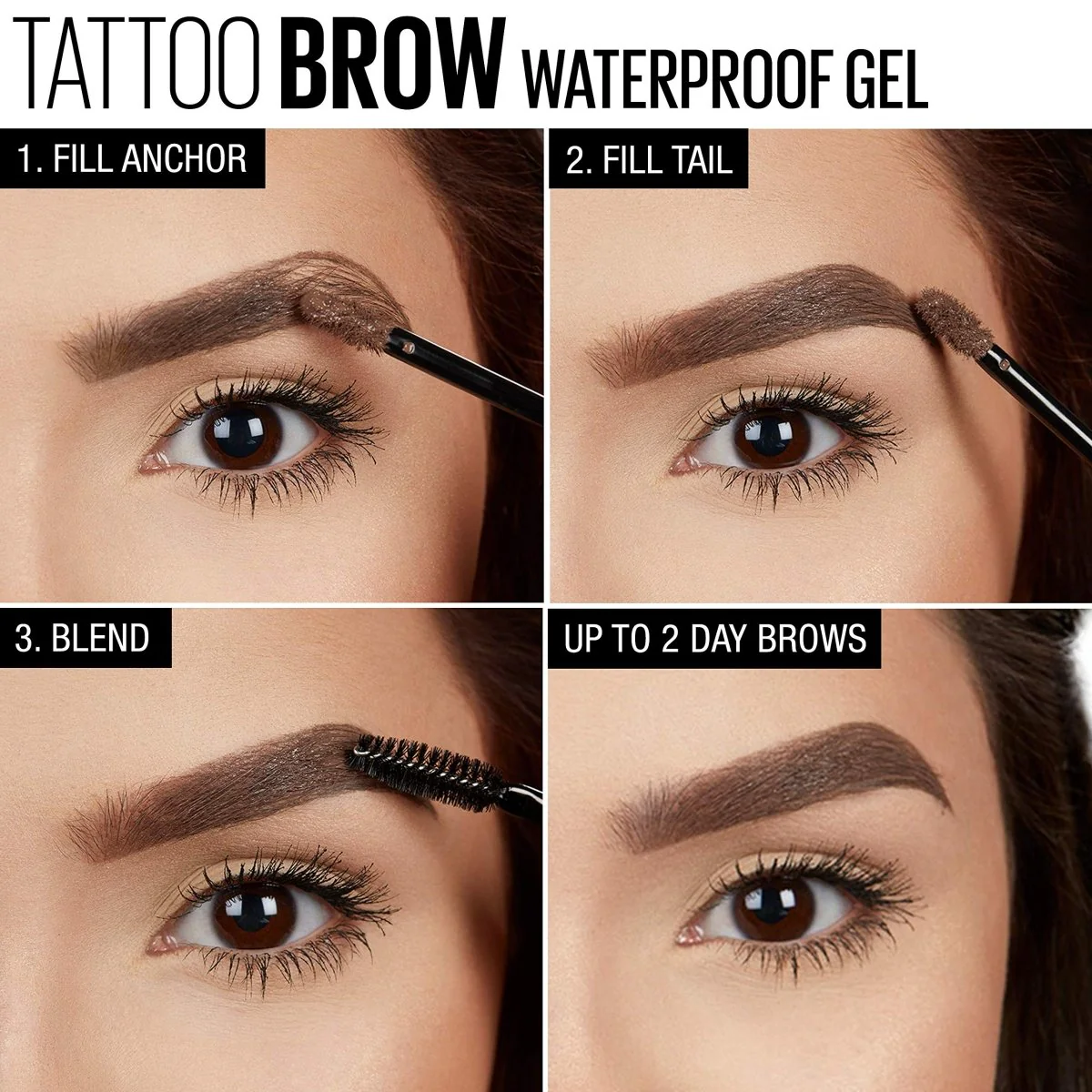 Maybelline Tattoo Studio Waterproof Brow Gel - 255 Soft Brown - Image 2