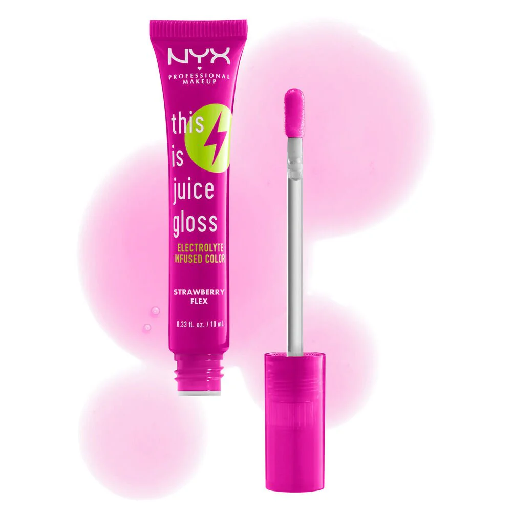 NYX This Is Juice Gloss Electrolyte Infused Color - 03 Strawberry Flex - Image 3