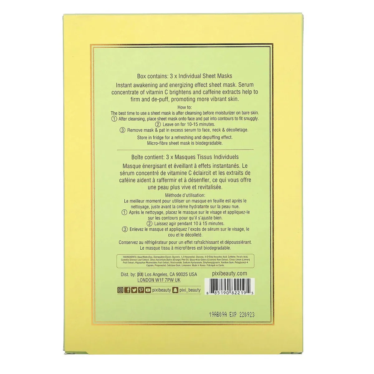 Pixi Vitamin C Energizing Sheet Mask - 3pack - Image 4
