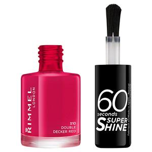 Rimmel 60 Seconds Super Shine Nail Polish - 310 Double Decker Red - Image 3