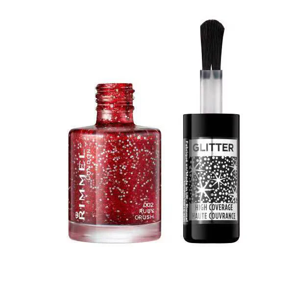Rimmel Glitter High Coverage Nail Polish - 002 Ruby Crush - Image 3
